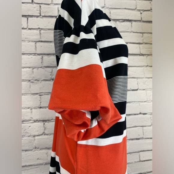 Umgee Black & White Striped a Monochromatic Color Block Puff Sleeve Dress Large - Picture 4 of 10